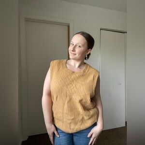 Caramel Knit Sweater Vest